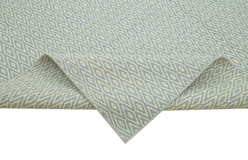 Nepal Geometric Blue Geometric Wool Cotton Handmade Rug 8'1'' x 10'0''