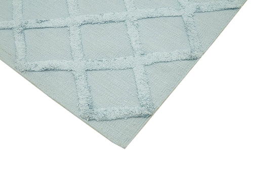 Nepal Geometric Blue Geometric Wool Cotton Handmade Rug 8'1'' x 10'0''