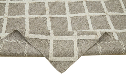 Nepal Geometric Beige Geometric Wool Cotton Handmade Rug 8'1'' x 10'0''