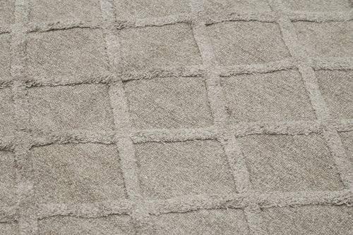 Nepal Geometric Brown Geometric Wool Cotton Handmade Rug 8'1'' x 10'0''