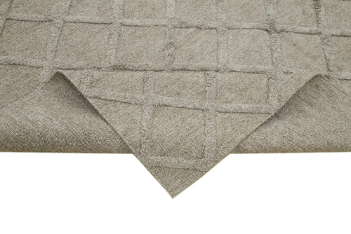 Nepal Geometric Brown Geometric Wool Cotton Handmade Rug 8'1'' x 10'0''