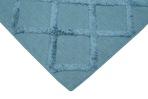 Nepal Geometric Blue Geometric Wool Cotton Handmade Rug 8'1'' x 10'0''