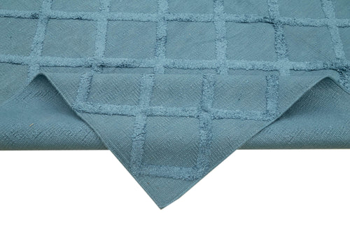 Nepal Geometric Blue Geometric Wool Cotton Handmade Rug 8'1'' x 10'0''