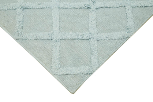 Nepal Geometric Blue Geometric Wool Cotton Handmade Rug 8'1'' x 10'0''