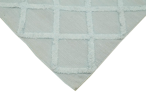 Nepal Geometric Blue Geometric Wool Cotton Handmade Rug 8'1'' x 10'0''