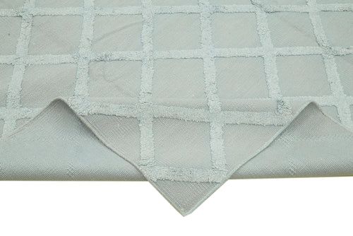 Nepal Geometric Blue Geometric Wool Cotton Handmade Rug 8'1'' x 10'0''