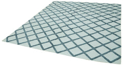 Nepal Geometric Blue Geometric Wool Cotton Handmade Rug 8'1'' x 10'0''