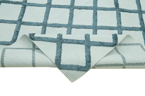 Nepal Geometric Blue Geometric Wool Cotton Handmade Rug 8'1'' x 10'0''