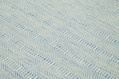 Nepal Geometric Blue Geometric Wool Cotton Handmade Rug 8'0'' x 10'0''