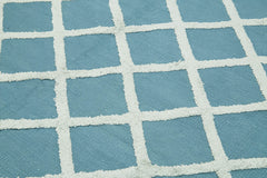 Nepal Geometric Blue Geometric Wool Cotton Handmade Rug 8'1'' x 10'0''