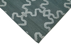 Nepal Geometric Grey Geometric Wool Cotton Handmade Rug 8'0'' x 10'0''