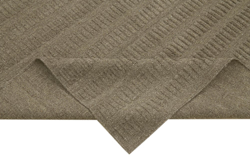 Nepal Geometric Brown Geometric Wool Cotton Handmade Rug 6'0'' x 9'0''