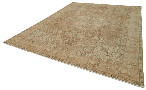 Handmade Area Rug - Persian Classic Beige Cotton Wool Carpet 9'5'' x 12'4''