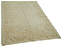 Tebriz Beige Classic Cotton Wool Handmade Area Rug 4'1'' x 5'10''