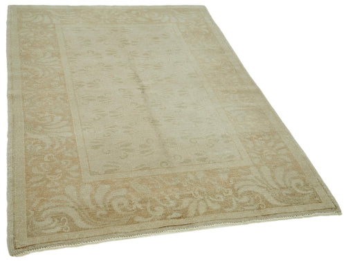 Tebriz Beige Classic Cotton Wool Handmade Area Rug 4'1'' x 5'10''