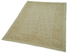 Tebriz Beige Classic Cotton Wool Handmade Area Rug 4'1'' x 5'10''