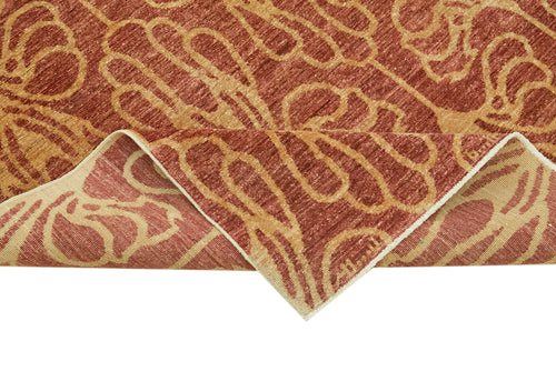 Tebriz Red Classic Cotton Wool Handmade Area Rug 5'11'' x 8'11''