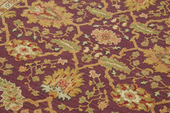 Tebriz Purple Classic Cotton Wool Handmade Area Rug 5'11'' x 9'1''