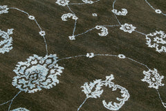 Tebriz Black Classic Cotton Wool Handmade Area Rug 6'2'' x 9'4''