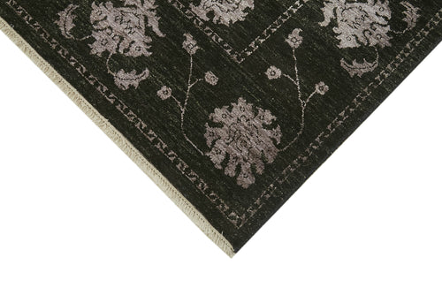 Tebriz Black Classic Cotton Wool Handmade Area Rug 6'3'' x 9'2''
