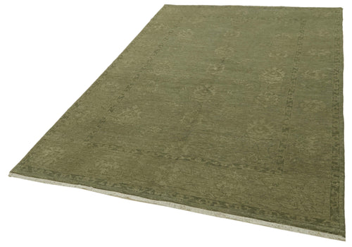 Tebriz Green Classic Cotton Wool Handmade Area Rug 6'0'' x 9'0''