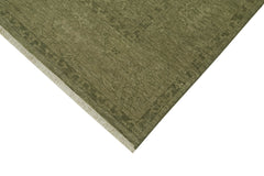 Tebriz Green Classic Cotton Wool Handmade Area Rug 6'0'' x 9'0''