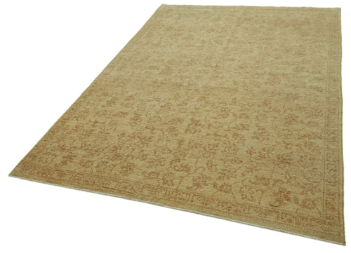 Tebriz Yellow Classic Cotton Wool Handmade Area Rug 5'10'' x 9'4''