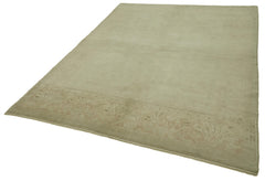Tebriz Beige Classic Cotton Wool Handmade Area Rug 6'7'' x 9'0''