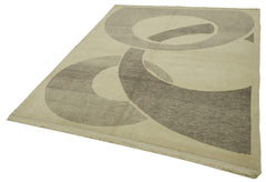 Tebriz Beige Classic Cotton Wool Handmade Area Rug 5'11'' x 8'2''