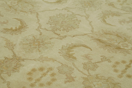 Tebriz Beige Classic Cotton Wool Handmade Area Rug 7'4'' x 10'3''