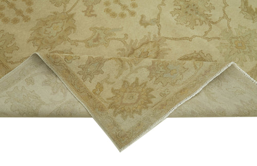 Tebriz Beige Classic Cotton Wool Handmade Area Rug 7'4'' x 10'3''
