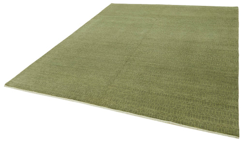 Tebriz Green Classic Cotton Wool Handmade Area Rug 7'11'' x 10'1''