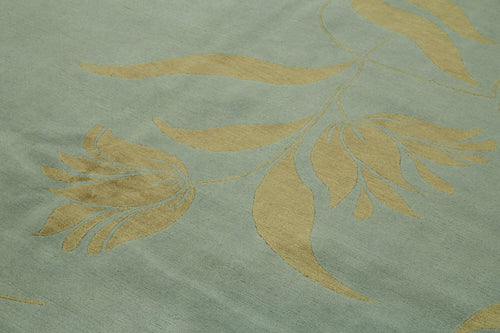 Handmade Area Rug – Vintage Turkish Wool Cotton Classic Blue Carpet 8'x10'1''