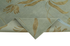 Handmade Area Rug – Vintage Turkish Wool Cotton Classic Blue Carpet 8'x10'1''