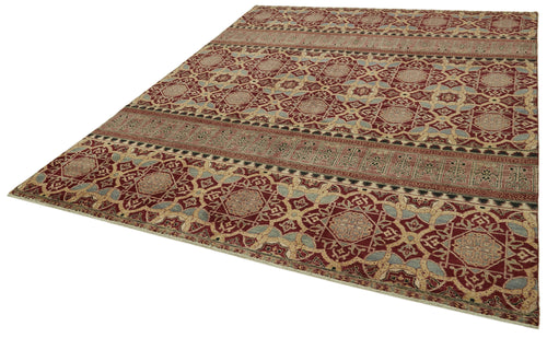Tebriz Red Classic Cotton Wool Handmade Area Rug 8'0'' x 10'0''