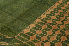 Tebriz Green Classic Cotton Wool Handmade Area Rug 8'2'' x 10'3''