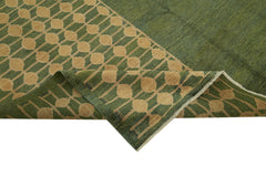 Tebriz Green Classic Cotton Wool Handmade Area Rug 8'2'' x 10'3''