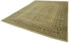 Tebriz Beige Classic Cotton Wool Handmade Area Rug 10'1'' x 13'9''