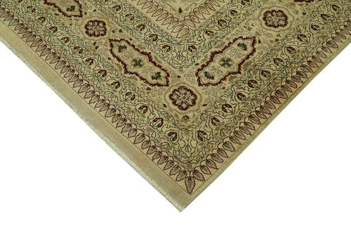 Tebriz Beige Classic Cotton Wool Handmade Area Rug 10'1'' x 13'9''