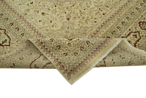 Tebriz Beige Classic Cotton Wool Handmade Area Rug 10'1'' x 13'9''