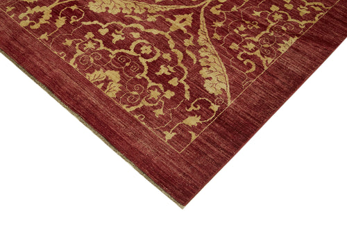 Tebriz Red Classic Cotton Wool Handmade Area Rug 9'11'' x 13'9''