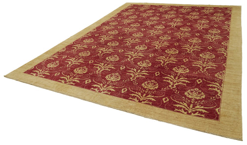 Tebriz Red Classic Cotton Wool Handmade Area Rug 10'0'' x 13'10''