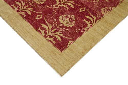 Tebriz Red Classic Cotton Wool Handmade Area Rug 10'0'' x 13'10''