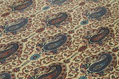 Tebriz Beige Classic Cotton Wool Handmade Area Rug 7'10'' x 9'10''