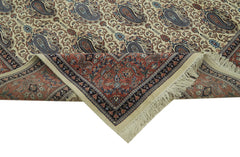 Tebriz Beige Classic Cotton Wool Handmade Area Rug 7'10'' x 9'10''