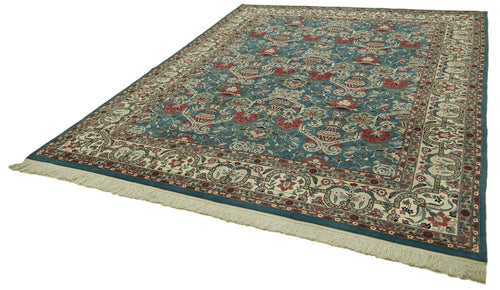 Tebriz Green Classic Cotton Wool Handmade Area Rug 7'11'' x 10'2''