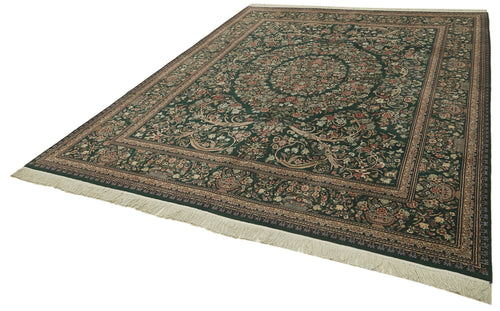 Tebriz Green Classic Cotton Wool Handmade Area Rug 8'0'' x 10'7''