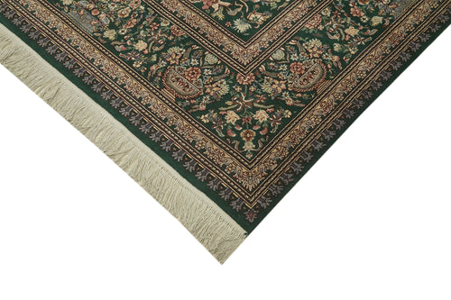 Tebriz Green Classic Cotton Wool Handmade Area Rug 8'0'' x 10'7''