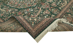 Tebriz Green Classic Cotton Wool Handmade Area Rug 8'0'' x 10'7''
