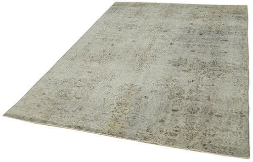 Overdyed Vintage Grey Vintage Cotton Wool Handmade Area Rug 5'11'' x 9'7''